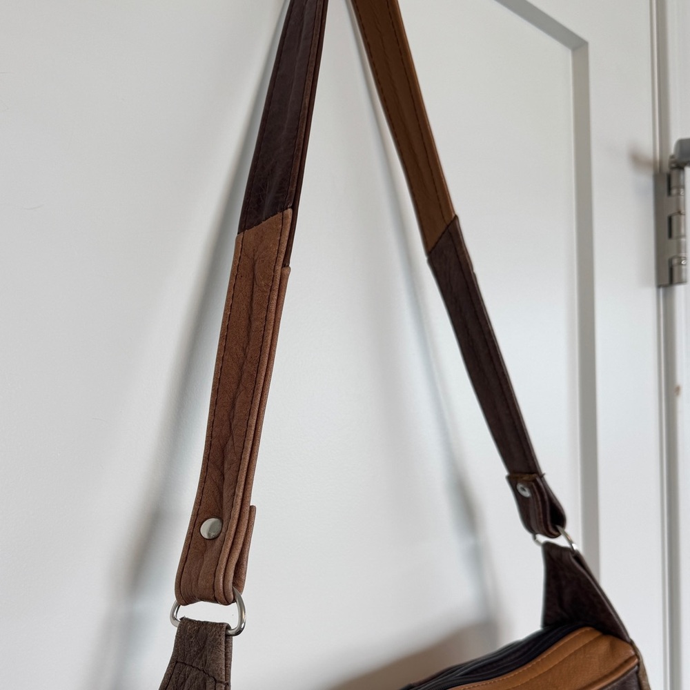 Patchwork Leather Shoulder Bag Multi Pocket Purse - image 3